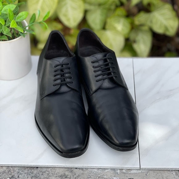 HUGO BOSS Highline Derby Oxford Dress Shoes BLACK LEATHER SIZE 8.5 - Picture 13 of 15